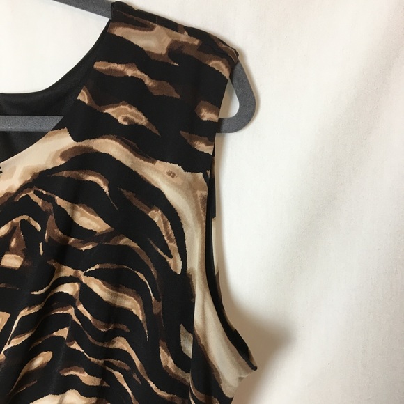 Enfocus Size 18W Tiger Print Faux Wrap Dress - Picture 5 of 6